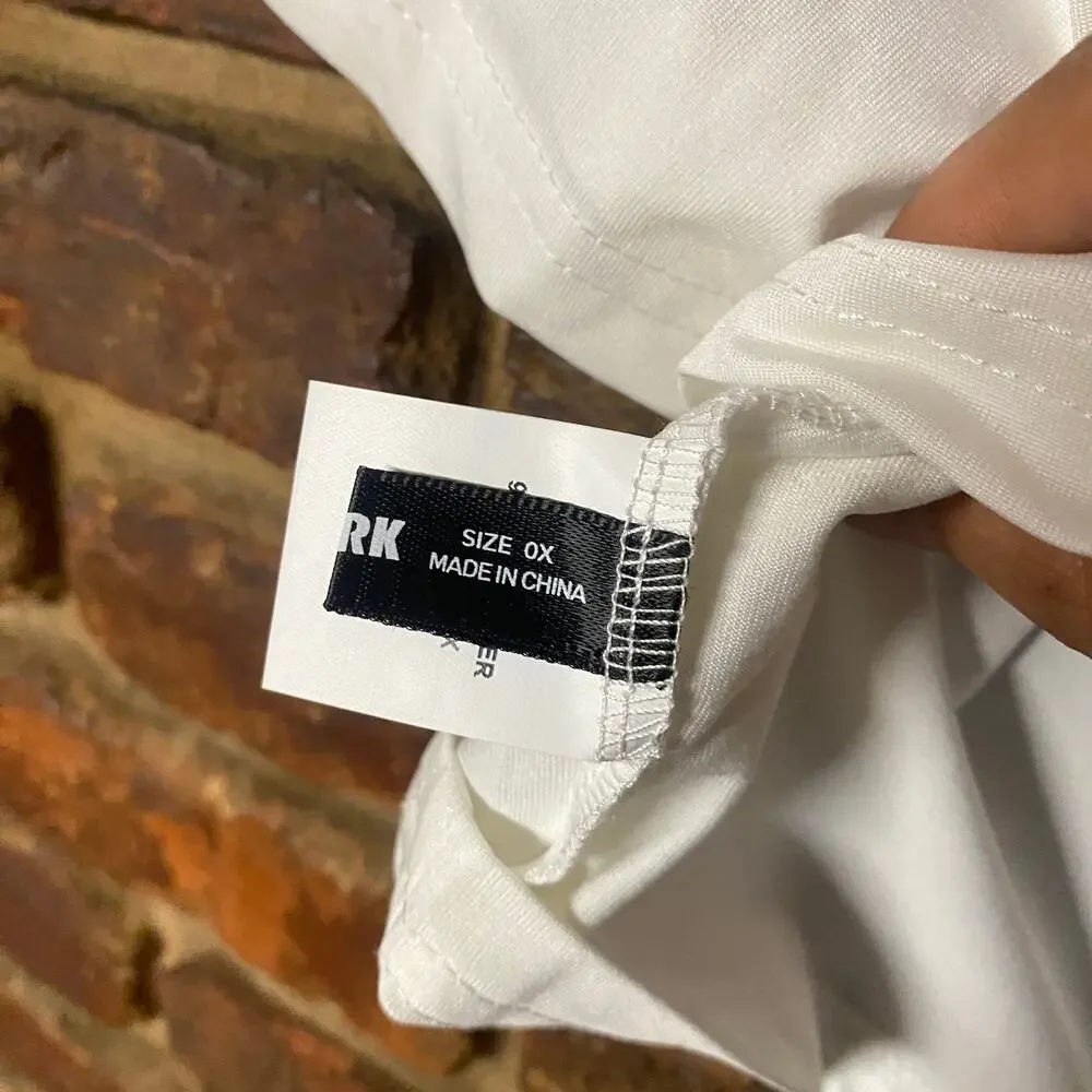 Blush Mark White Short Sleeve Keyhole Open Bust Crop Top Women's Size 0X